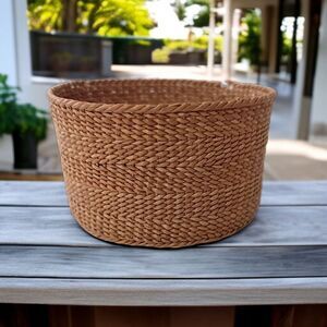 Native American Sweet‎ Grass Woven Basket MINI Vintage Trinkets Bohemian Natural